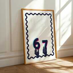 6 7 Print Kids Number Trend Children's Bedroom Decor, Wall Art, Funny Print, Humorous Poster - thumbnail 2