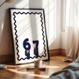 6 7 Print Kids Number Trend Children's Bedroom Decor, Wall Art, Funny Print, Humorous Poster - thumbnail 3