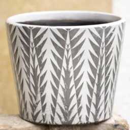 Large Black Dutch Pot - 4 Designs Geometric Design Crackle Glaze Plant Charcoal Rustic Cover Succulent Planter - thumbnail 2