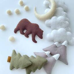 Woodland Baby Mobile Felt Forest Animals, Mountain Nursery Decor - thumbnail 2