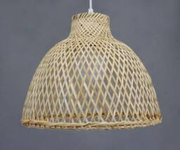 Handwoven Bamboo Pendant Light Boho Ceiling Lamp