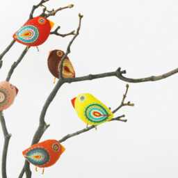 Felt Red Bird - Ornament Gift Christmas Embroidery Handmade Brooch Ukrainian & Green - thumbnail 3