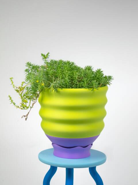 Fun Lime Wavy Planter - Cute Colorful 3D Printed 7.5 - image 1