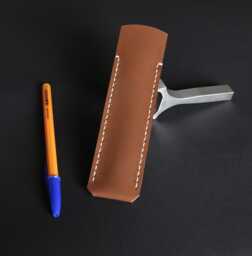 Handmade Leather Pen Case Soft Brown Pencil Pouch