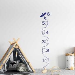 Airplane Growth Chart Ruler Decal, Wall Decor, Kids Height Sticker, Measuring Stick, For Girls & Boys - thumbnail 3