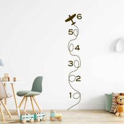 Airplane Growth Chart Ruler Decal, Wall Decor, Kids Height Sticker, Measuring Stick, For Girls & Boys - thumbnail 2