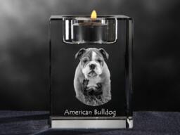 American Bulldog, Crystal Candlestick With Dog, Souvenir, Decoration, Limited Edition, Collection - thumbnail 1