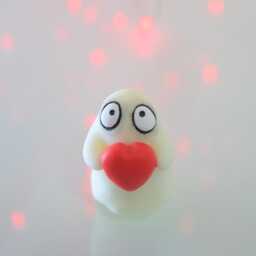 Ghost Figurine Holding A Heart, Valentine's Day Gift - thumbnail 2