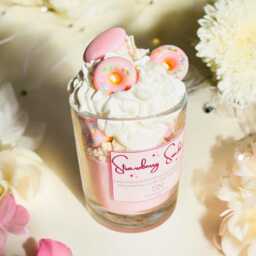 strawberry Sundae Soy Candle Whipped Wax Dessert Candle - thumbnail 2