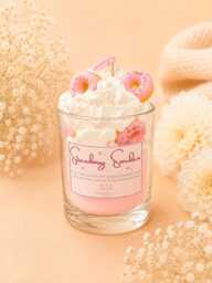 strawberry Sundae Soy Candle Whipped Wax Dessert Candle - thumbnail 1