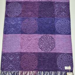 Calzeat Made in Scotland Jacquard Woven Celtic Knot Heather Throw - thumbnail 3