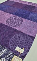 Calzeat Made in Scotland Jacquard Woven Celtic Knot Heather Throw - thumbnail 1