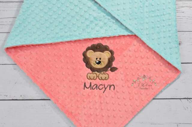 Personalized Baby Blanket-Personalized Lion Minky Baby Blanket Boy-Lion Boy Blanket-Girl Blanket-Zoo Animal Blanket-Personalized - image 1