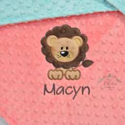 Personalized Baby Blanket-Personalized Lion Minky Baby Blanket Boy-Lion Boy Blanket-Girl Blanket-Zoo Animal Blanket-Personalized - thumbnail 3