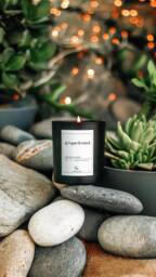 Gingerbread Christmas Candle Gift Large Soy Wax 8.5Oz Vegan Natural Festive For Her Winter Sweet