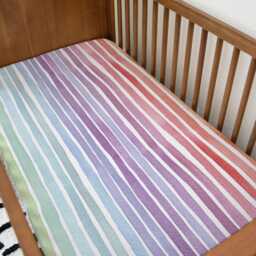 Bedding - Stripes Rainbow, Duvet Cover Set, Fitted Sheets, Pillow Case, Modern Colourful Kids Bedding - thumbnail 2