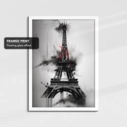 Eiffel Tower Abstract Oil Painting Framed Poster Print & Canvas Wall Decor Art Bedroom Home Interior Gift - thumbnail 3