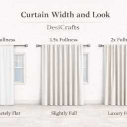 Organic Cotton Valance Set, Green & Beige Block Printed Drapes - thumbnail 4