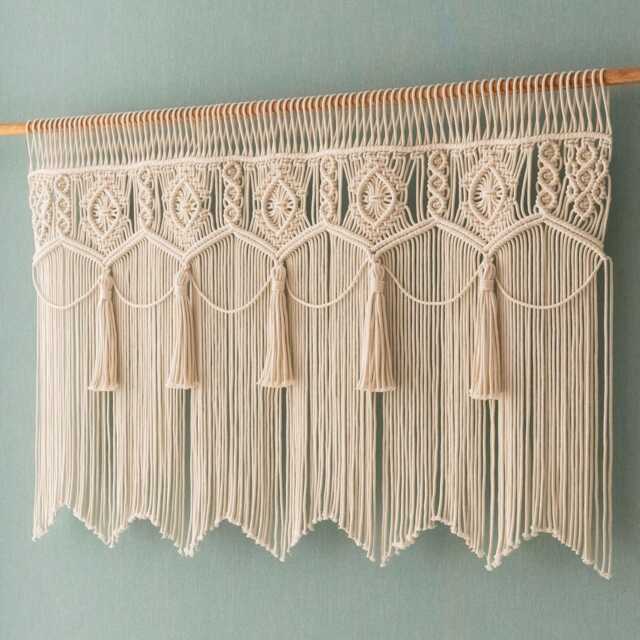 Macrame Curtain For Boho Rustic Wall Decor & Gifts C13 - image 1