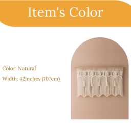 Macrame Curtain For Boho Rustic Wall Decor & Gifts C13 - thumbnail 4