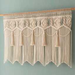 Macrame Curtain For Boho Rustic Wall Decor & Gifts C13 - thumbnail 1