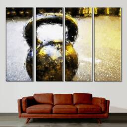 Kettlebell Canvas Wall Art Gym Room Decor, Sport Equipment Print - thumbnail 3