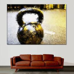 Kettlebell Canvas Wall Art Gym Room Decor, Sport Equipment Print - thumbnail 2