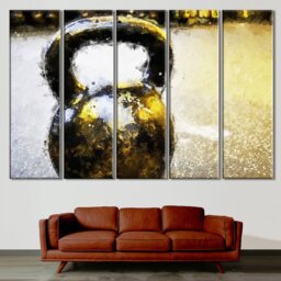 Kettlebell Canvas Wall Art Gym Room Decor, Sport Equipment Print - thumbnail 4