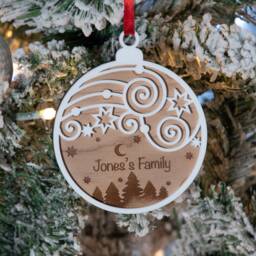 Personalised Two Layer Round Christmas Bauble Tree Decoration