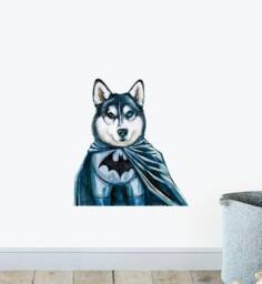 Husky Superhero Dog Wall Sticker Decal - Dogs & Pets Stickers, Art, Decals, Kids Animals Decals