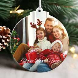 Personalized Photo Christmas Bauble Acrylic Ornament, Custom Xmas Gift - thumbnail 1