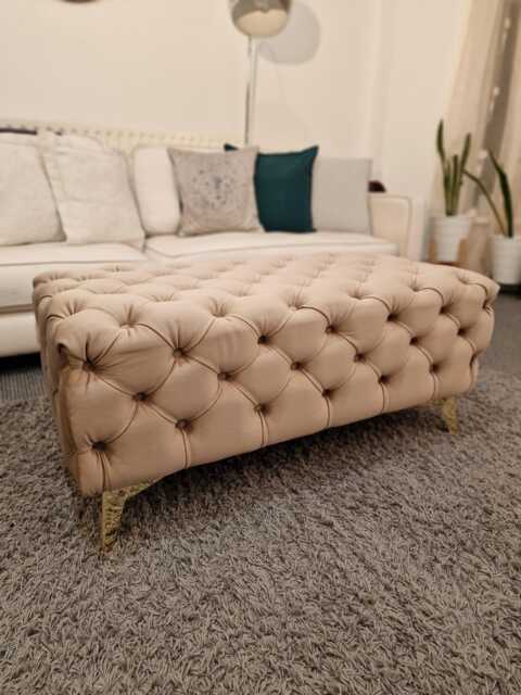 Handmade Luxury Tufted Velvet Ottoman Footstool - Custom Size & Colour, Deep Cushioned Bench, Plush Velvet, Sturdy Design - image 1