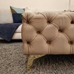 Handmade Luxury Tufted Velvet Ottoman Footstool - Custom Size & Colour, Deep Cushioned Bench, Plush Velvet, Sturdy Design - thumbnail 3