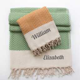 Personalised Cotton Sofa Throw, Christmas Decoration, Wedding Anniversary Gift Set, For Couples - thumbnail 2
