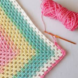 Afghan Granny Square Crochet Baby Blanket, Blanket With Cake Yarn Of Lion Brand Mandala Baby - thumbnail 2