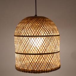 Handmade Bamboo Pendant Light Modern Wicker Lamp - Size S - thumbnail 2
