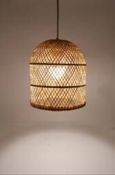 Handmade Bamboo Pendant Light Modern Wicker Lamp - Size S