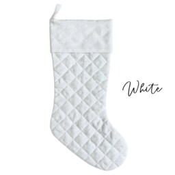 Christmas Stocking Personalized - Quilted Stockings Neutral Decor Custom Holiday Farmhouse - thumbnail 3