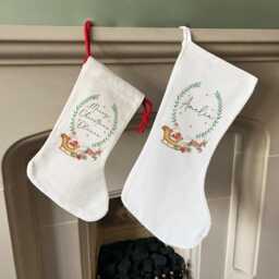 Personalised Christmas Stocking - Name Family Stockings Decorations Santa - thumbnail 1