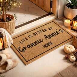 Custom Grandparent Name Rug - Life Is Better Sign Durable Coir Welcome Mat - thumbnail 4