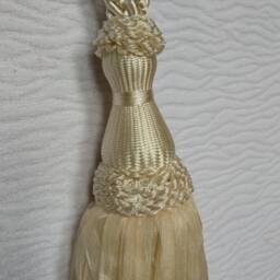 Ivory Organza Modern Tiebacks-Curtain Tie Backs.modern Tassel Hold Backs - thumbnail 4