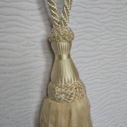 Ivory Organza Modern Tiebacks-Curtain Tie Backs.modern Tassel Hold Backs - thumbnail 3