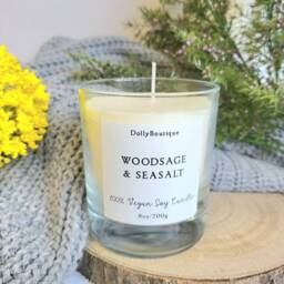 Woodsage & Seasalt Candle Vegan Soy Wax Cruelty Free Birthday Gift Christmas 8Oz Scented - thumbnail 4