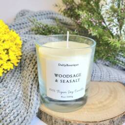 Woodsage & Seasalt Candle Vegan Soy Wax Cruelty Free Birthday Gift Christmas 8Oz Scented - thumbnail 2