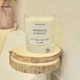 Woodsage & Seasalt Candle Vegan Soy Wax Cruelty Free Birthday Gift Christmas 8Oz Scented - thumbnail 3
