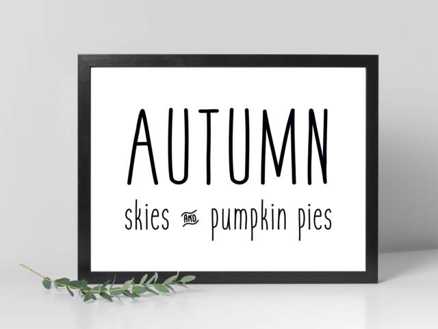 Autumn Skies Pumpkin Pies Landscape Halloween Print - Festive Fall Poster Home Decor Gift Bespoke A5 A4 A3 Framed - image 1