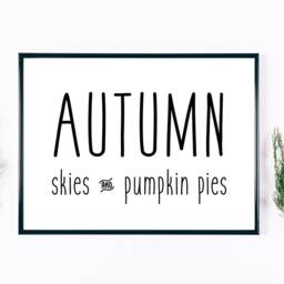 Autumn Skies Pumpkin Pies Landscape Halloween Print - Festive Fall Poster Home Decor Gift Bespoke A5 A4 A3 Framed - thumbnail 3