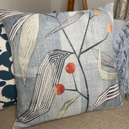 Entity Fabric By Harlequin Brick/Denim Modern Scatter Cushion Cover - Pillow Double Sided Viscose Linen - thumbnail 1