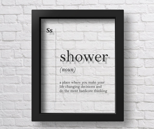 Transparent Shower Definition Bathroom Print Wall Art Funny Decor Poster - image 1