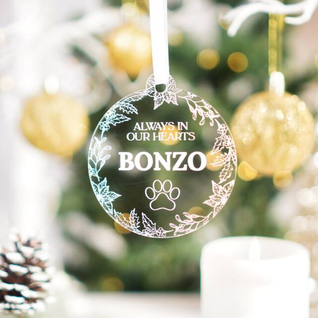 Personalised Dog Memorial Christmas Ornament Remembrance in Memory Loss Of Dog Pet Tree Decoration Sympathy Gift Cat - image 1